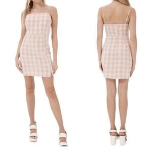 BP.‎ Nordstrom Women's Size Small Plaid Mini Dress Slip with Slit in Coral Plaid